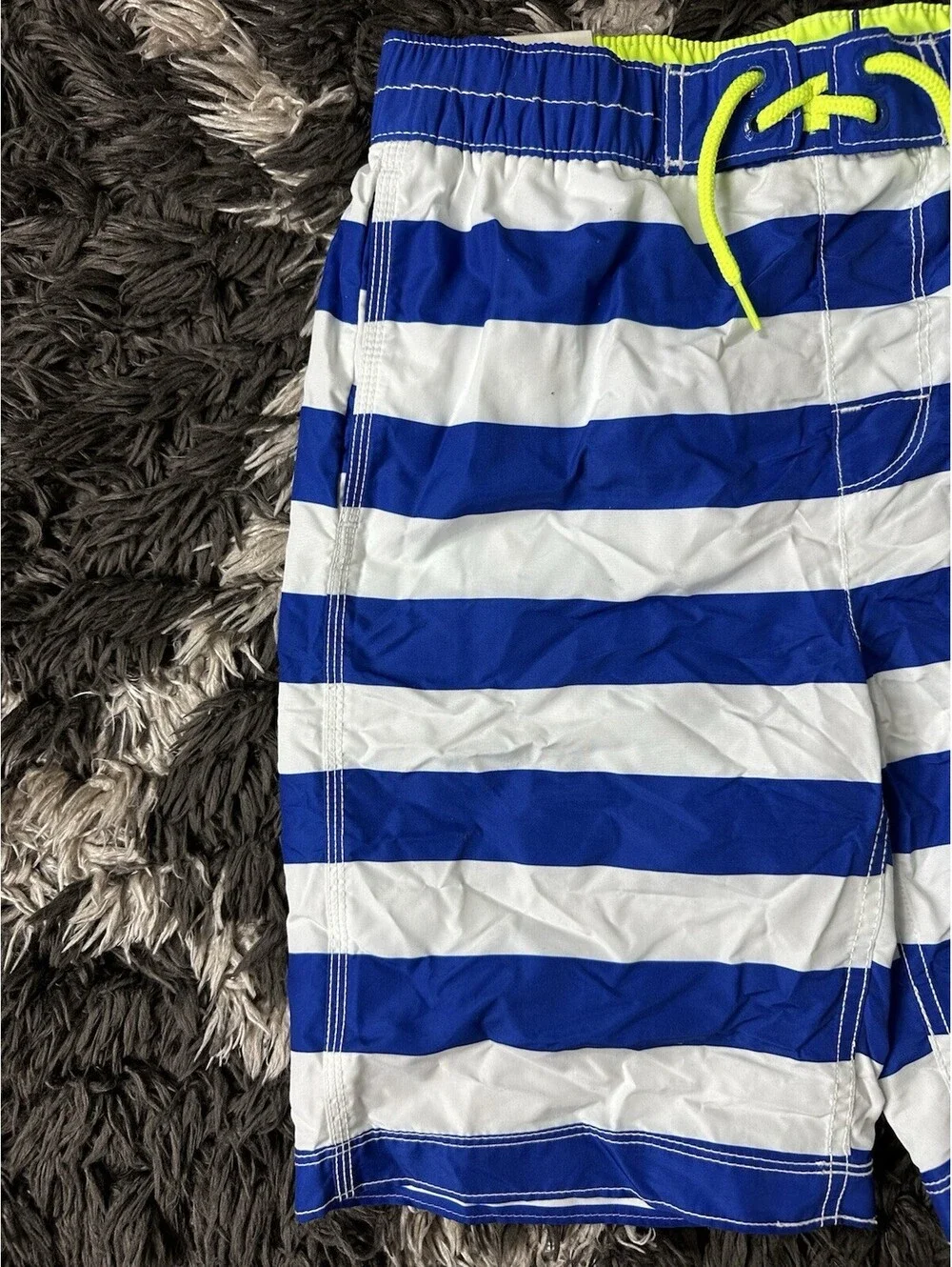 Gap Kids Swim Trunks XXL 14 16 Boys Blue White Striped Board Shorts UPF 40 NWT